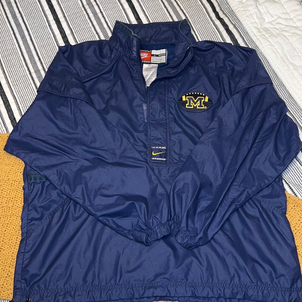Men’s Vintage Nike Michigan Wolverines 3/4 zip pullover size L